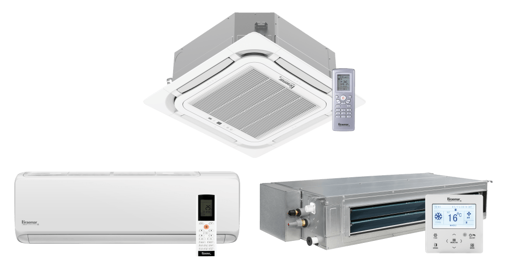 Braemar Reverse Cycle Multi-Split Indoor Units combined with remote-control